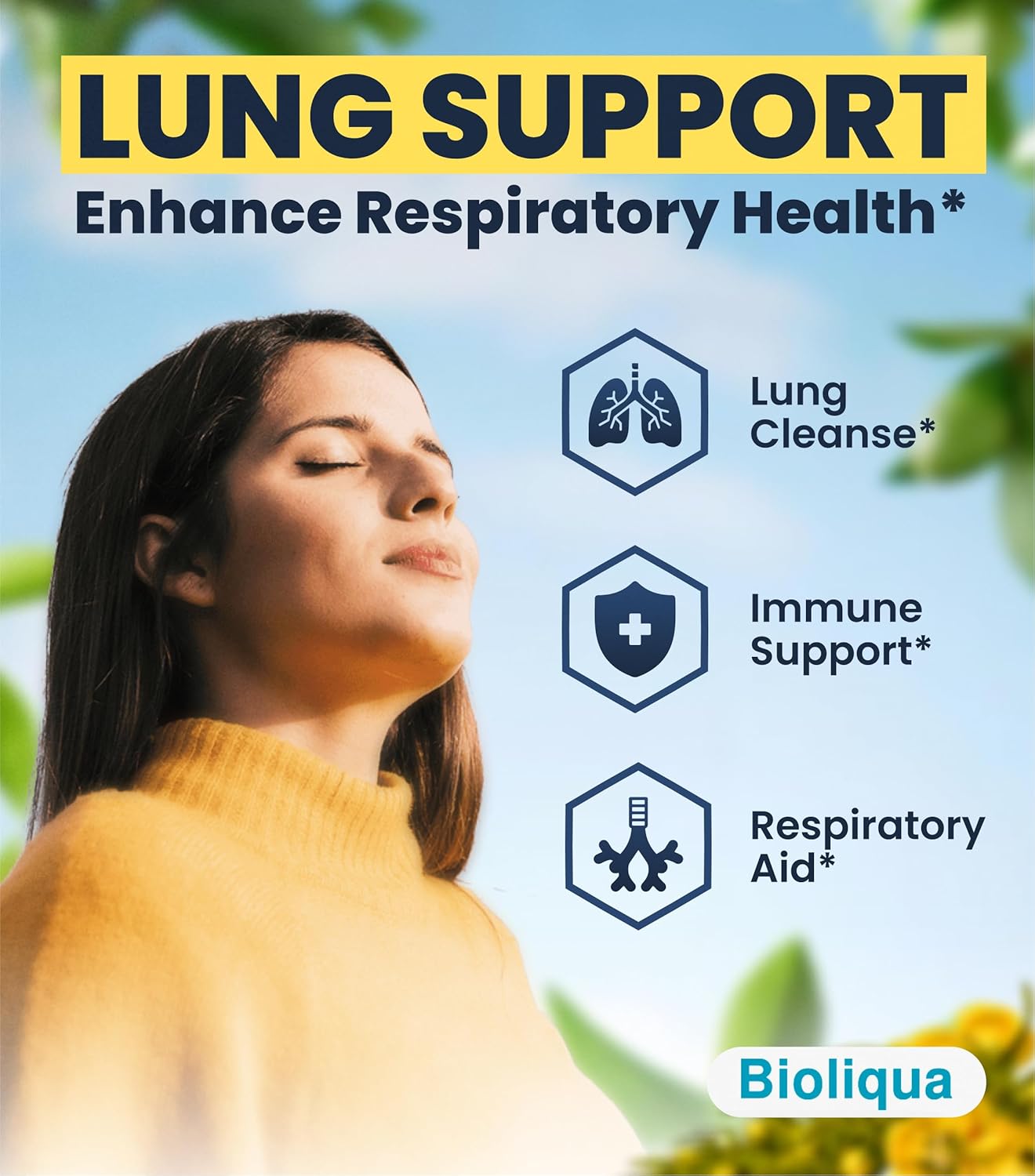 High Strength Balance ™ Bioliqua Mullein Drops for Lungs - 150,000mg per 4oz Tincture - 120 Servings - Lung Detox & Bronchial Cleanse - Coconut Flavor