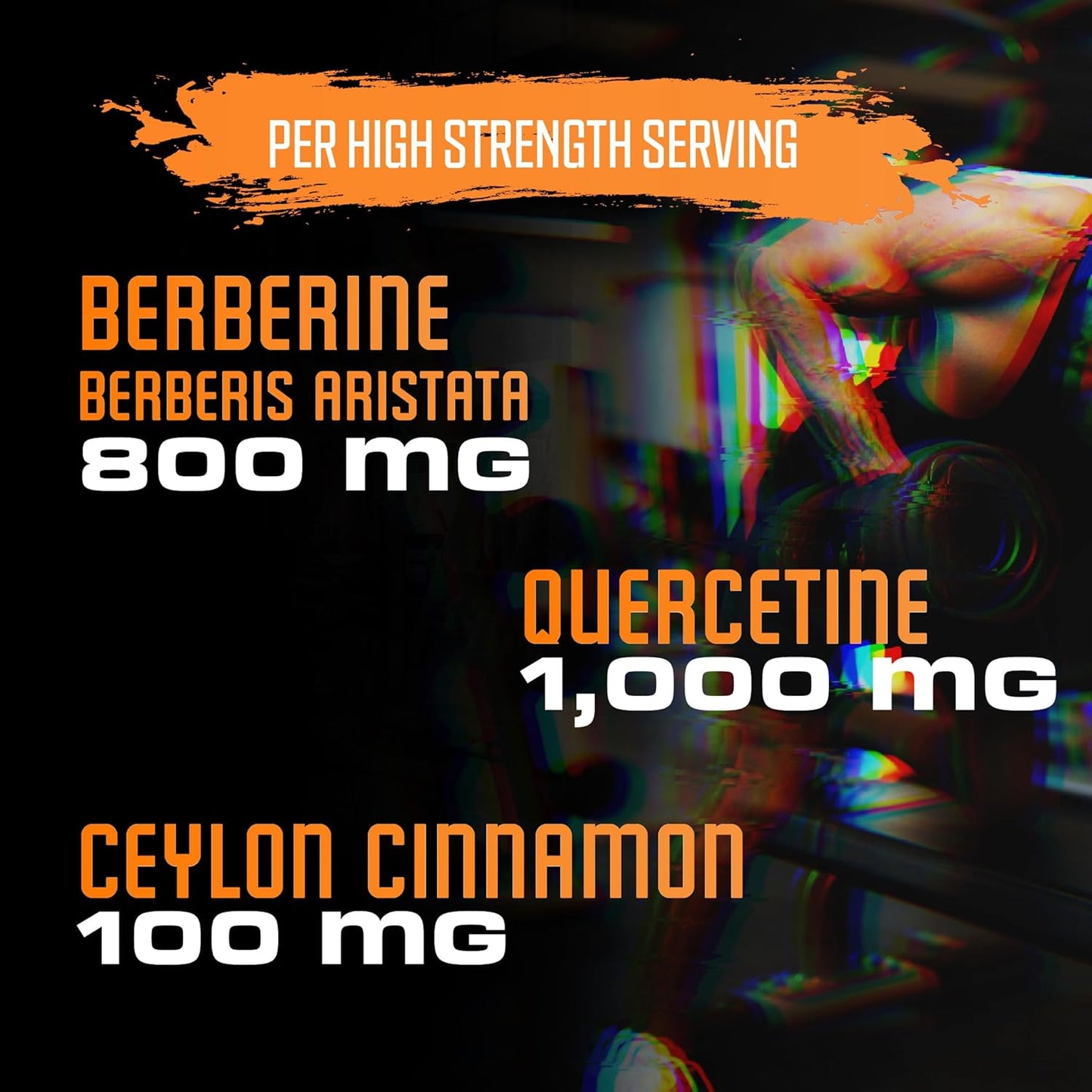 High Strength Berberine Supplement with Ceylon Cinnamon & Quercetin - 1900mg Per Serving - Cardiovascular, Gastrointestinal, and Immune Support - 120 Tablets