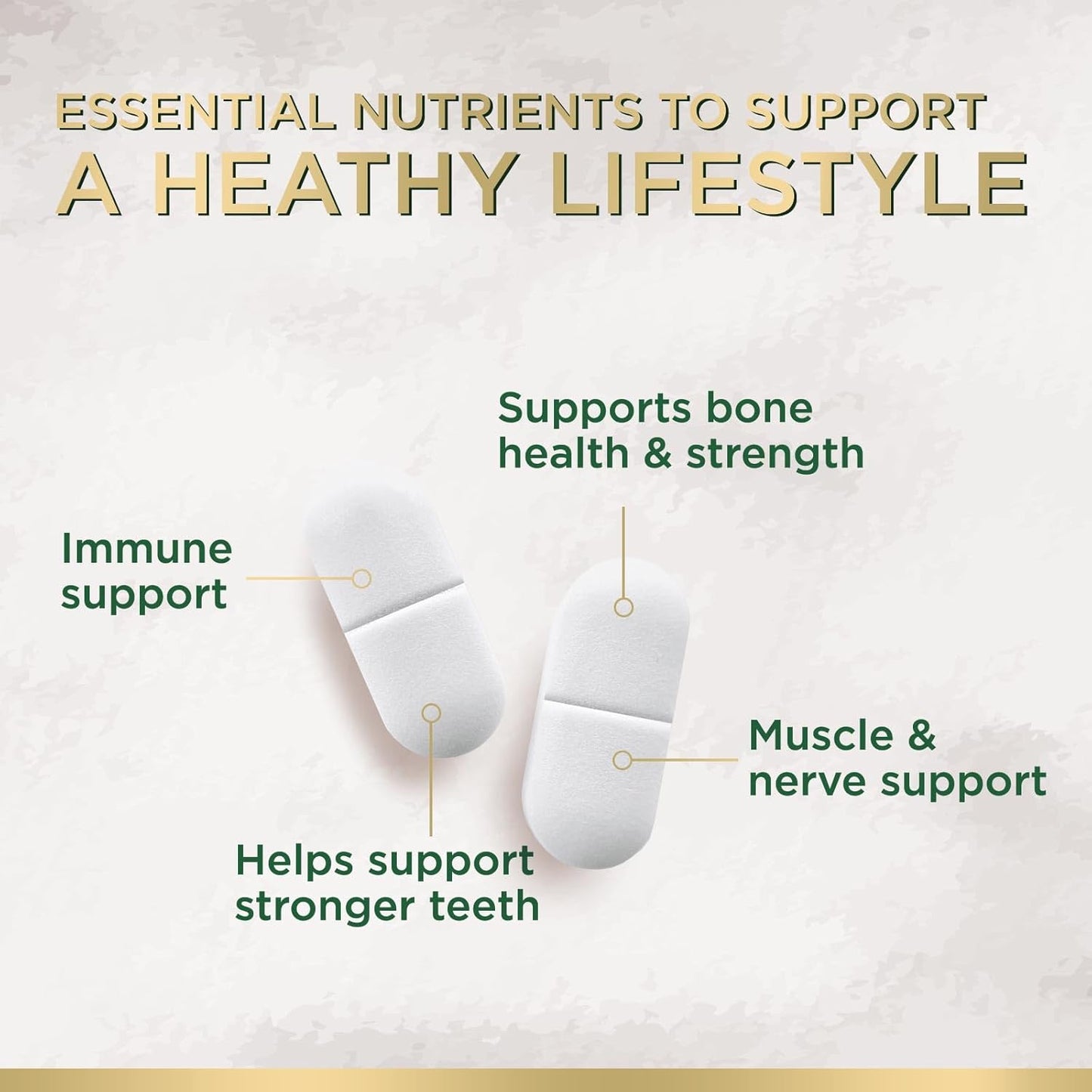 High Strength Calcium 1200mg with Vitamin D3 for Bone & Teeth Health - 180 Tablets, Women & Men's Calcium Supplement with Absorbable Calcium Carbonate