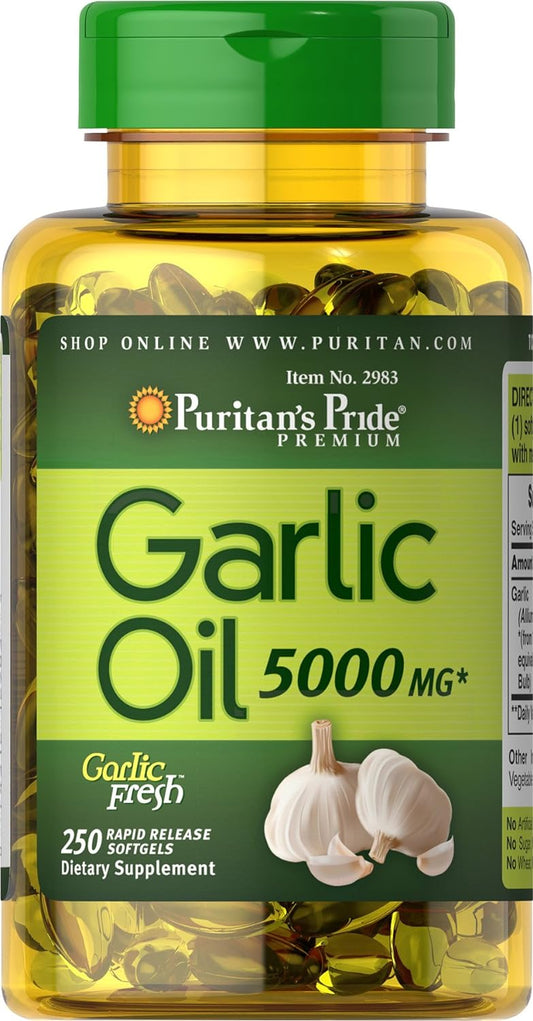 High Strength Garlic Oil Capsules - 5000 Mg, 250 Softgels by Puritan's Pride