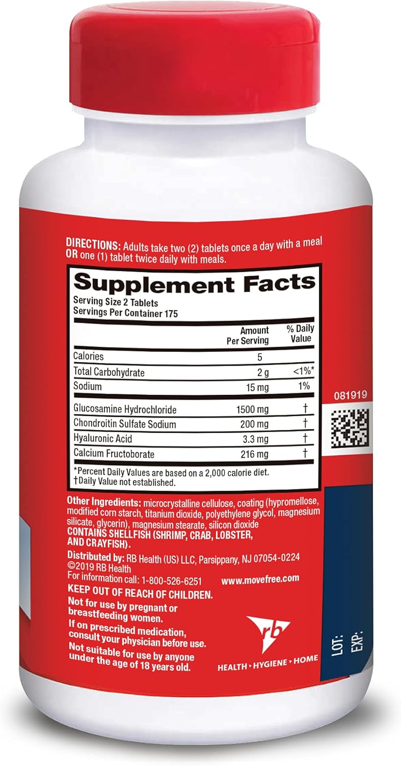High Strength Glucosamine and Chondroitin Tablets for Joint Health - 1500mg per Serving (350 Count) - Supports Mobility, Flexibility, and Comfort