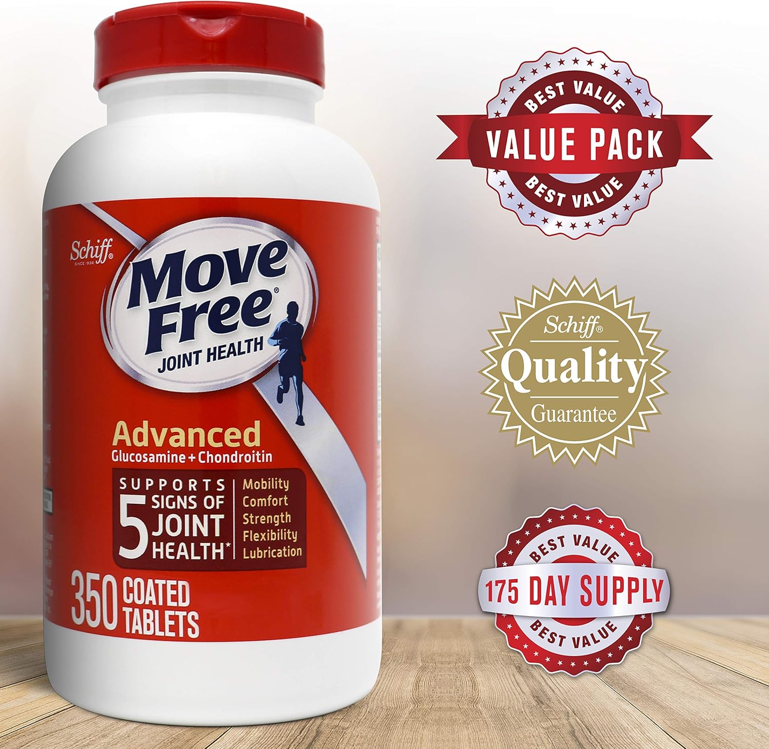 High Strength Glucosamine and Chondroitin Tablets for Joint Health - 1500mg per Serving (350 Count) - Supports Mobility, Flexibility, and Comfort