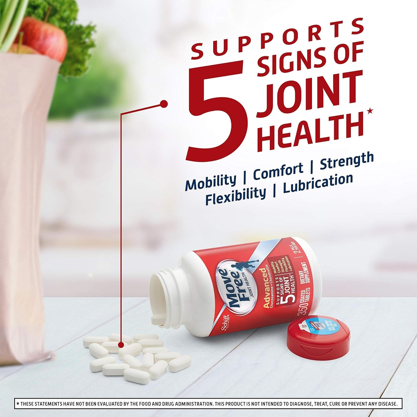 High Strength Glucosamine and Chondroitin Tablets for Joint Health - 1500mg per Serving (350 Count) - Supports Mobility, Flexibility, and Comfort