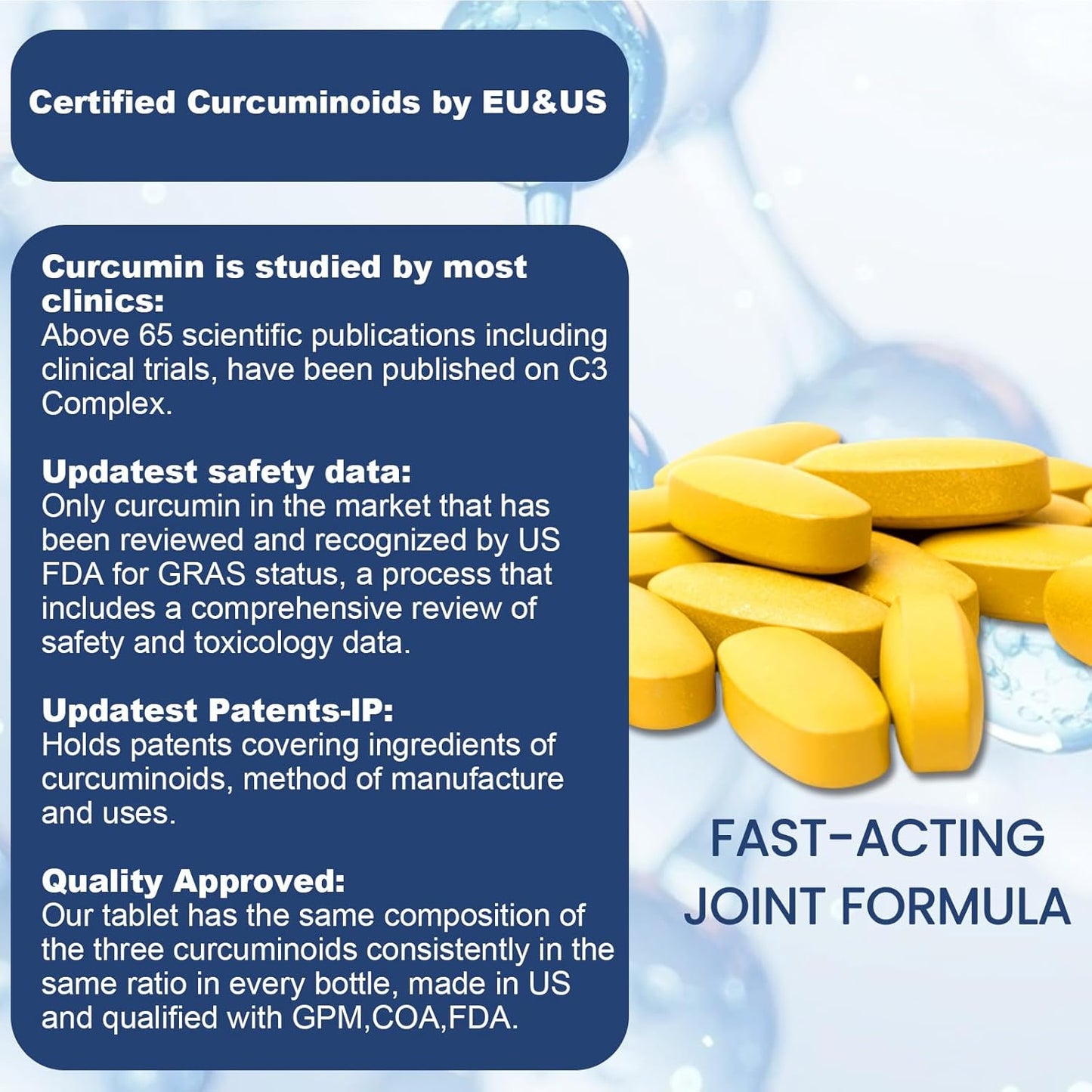 High Strength Hyaluronic Acid Supplements for Skin and Joint Health - 850mg, 90 Tablets