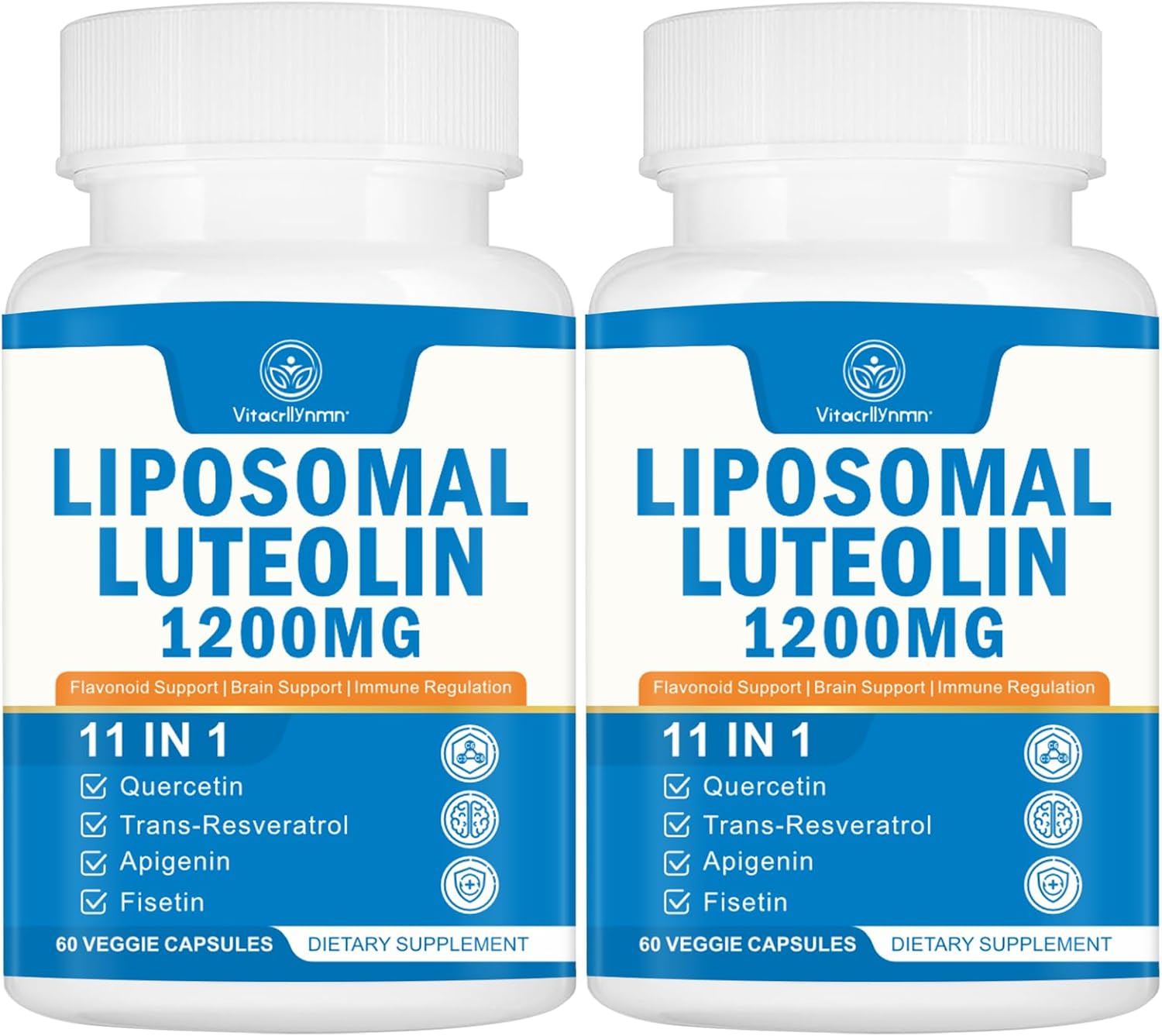 High Strength Liposomal Luteolin Supplement 1200MG - Enhanced Brain Antioxidant Support - 120 Capsules