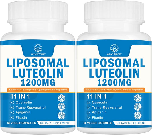 High Strength Liposomal Luteolin Supplement 1200MG - Enhanced Brain Antioxidant Support - 120 Capsules
