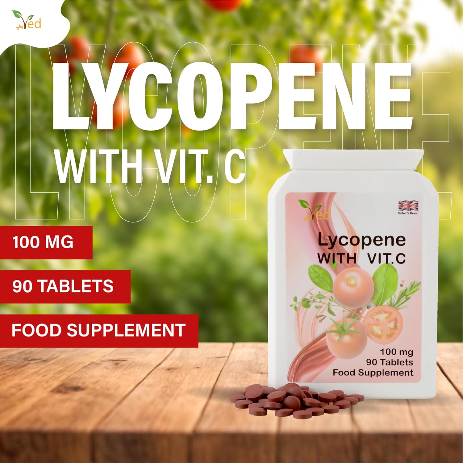 High Strength Lycopene Supplement | 100mg | 90 Tablets