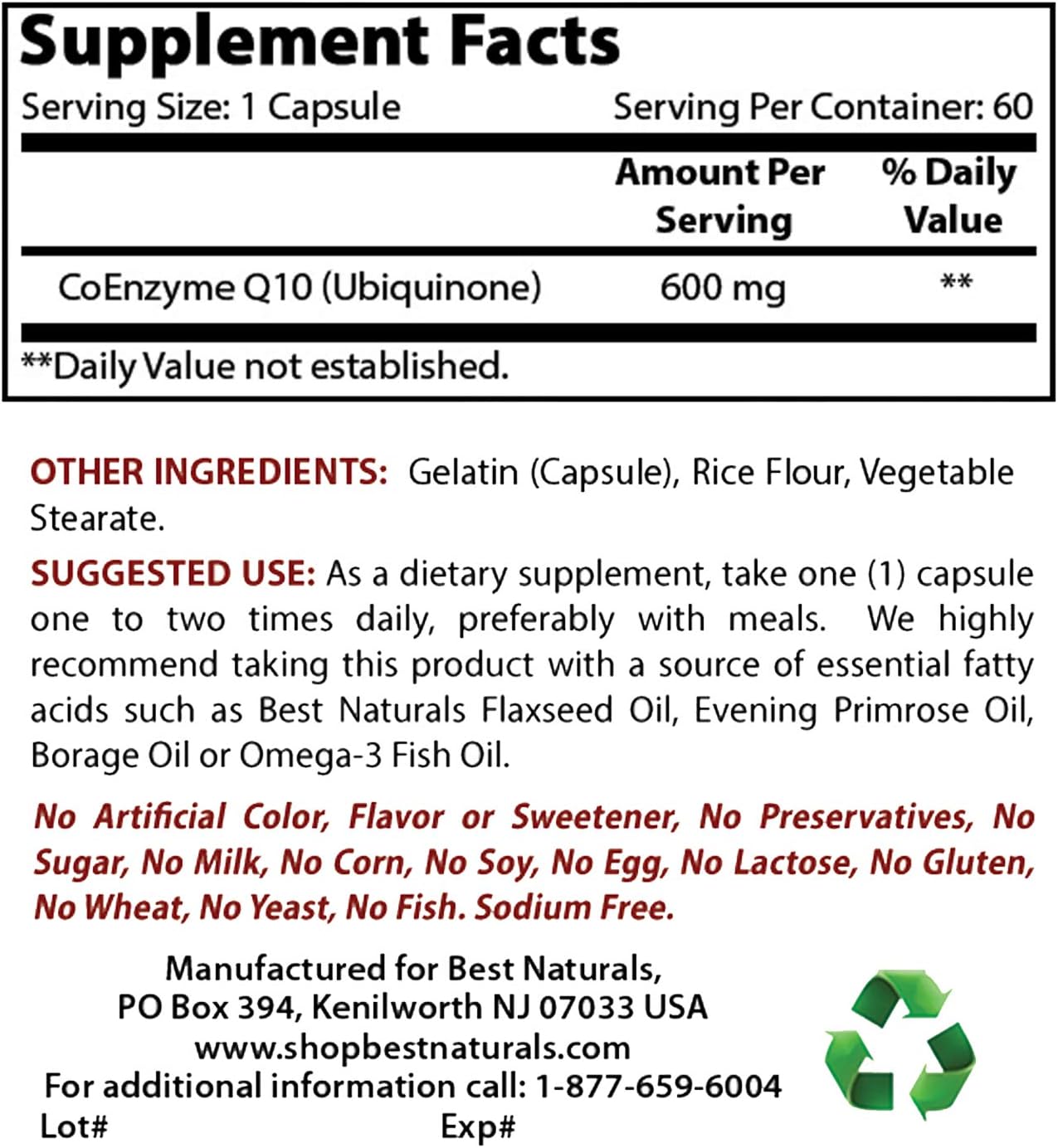 High Strength Magnesium Chloride 520 mg & CoQ10 600 mg Supplement for Energy and Heart Health