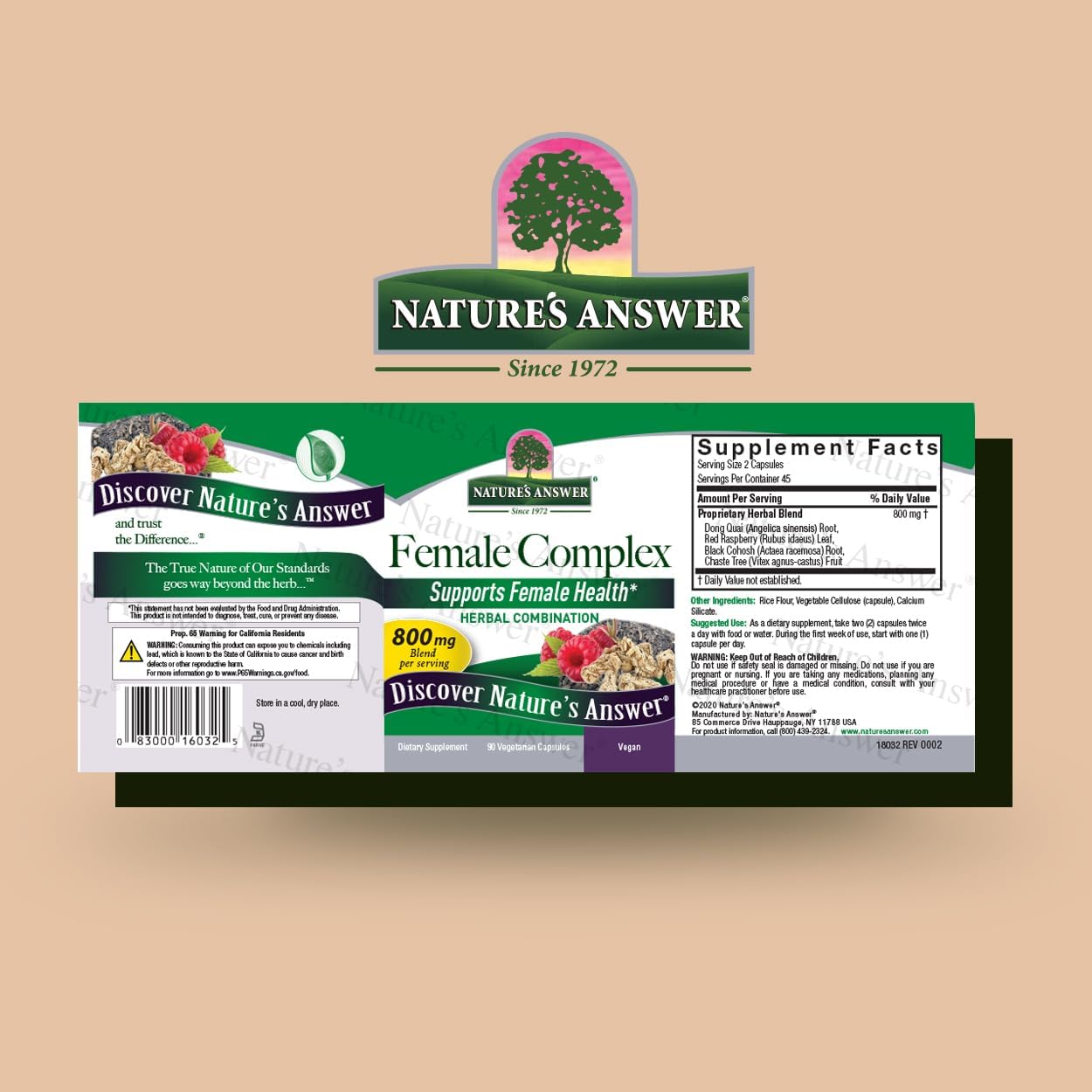 High Strength Nature's Answer Female Complex Dietary Supplement - 90 Capsules, Vegetarian & Vegan Friendly