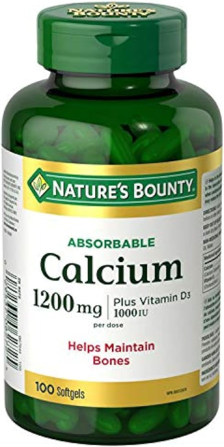 High Strength Nature's Bounty Calcium with Vitamin D3 - 1200mg/1000IU, 100 Tablets