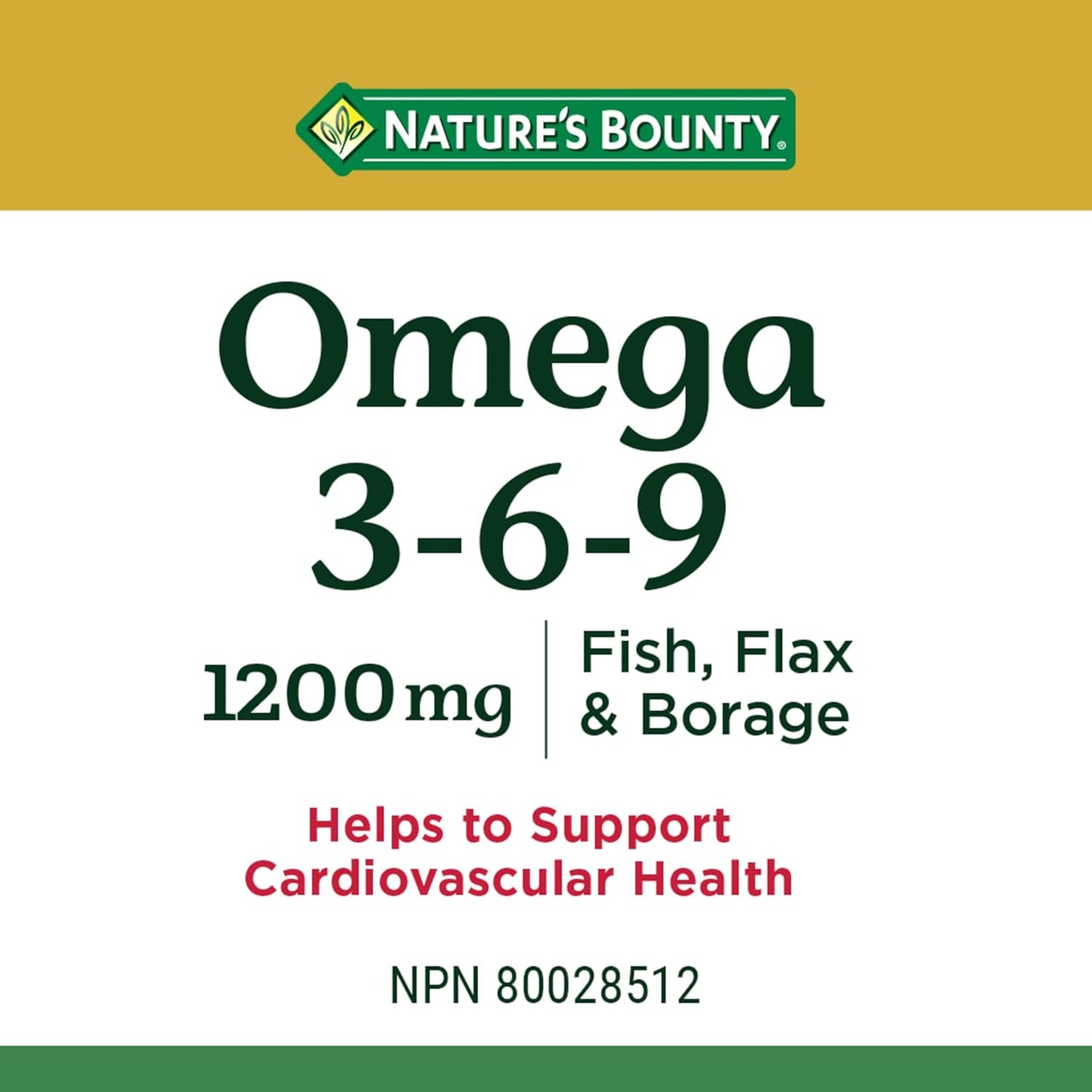High Strength Nature's Bounty Omega 3-6-9 Softgels - 1200mg, 200 Count