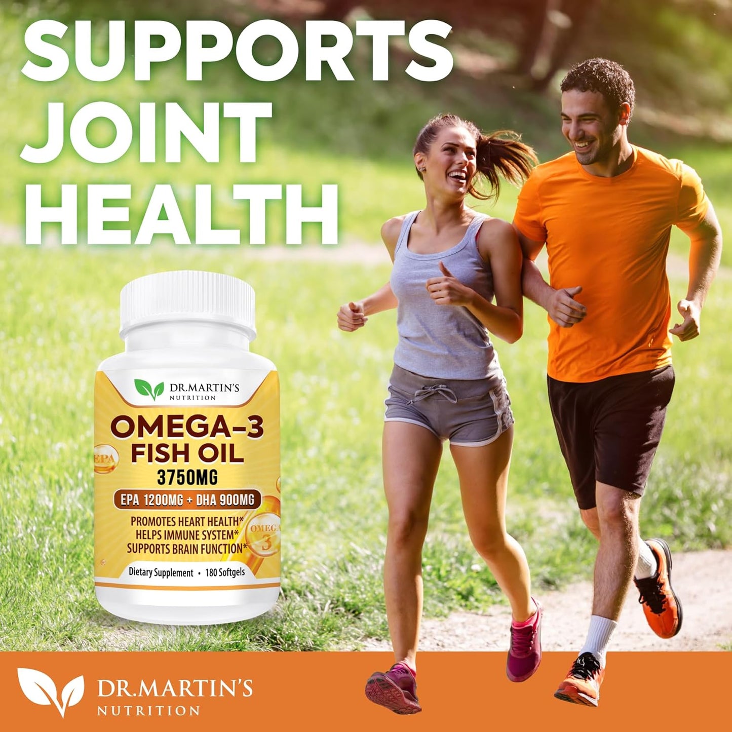 High Strength Omega 3 Fish Oil Supplement | 3750mg Triple Strength Formula with EPA 1200mg & DHA 900mg | Supports Heart, Immune System, Eyes, Skin & Brain | 180 Burpless Softgels
