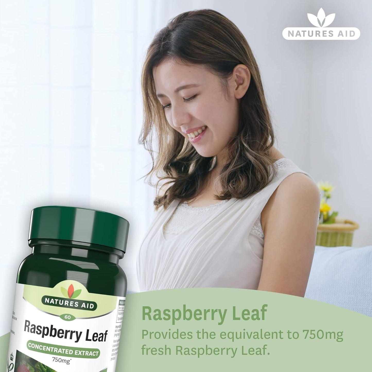 High Strength Raspberry Leaf Tablets 750Mg - 60 Count by Natures Aid