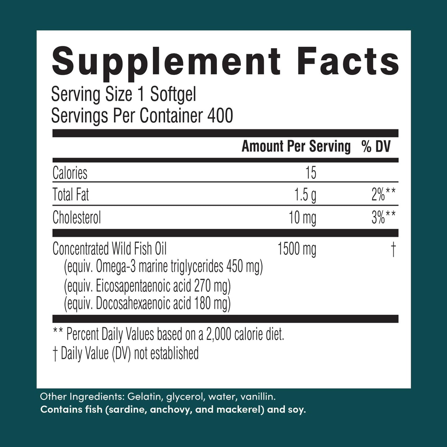 High Strength Swisse Wild Fish Oil Omega 3 Supplement | EPA DHA Fish Oil Softgels | Odorless | Supports Brain, Eye, Heart Health | 1500 mg - 400 Pills