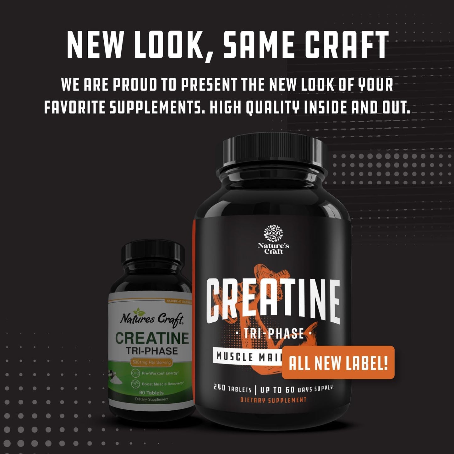 High Strength Tri Phase Creatine Pills for Muscle Mass Gaining and Recovery - HCL Pyruvate & Monohydrate Supplement - 240ct for Men and Women