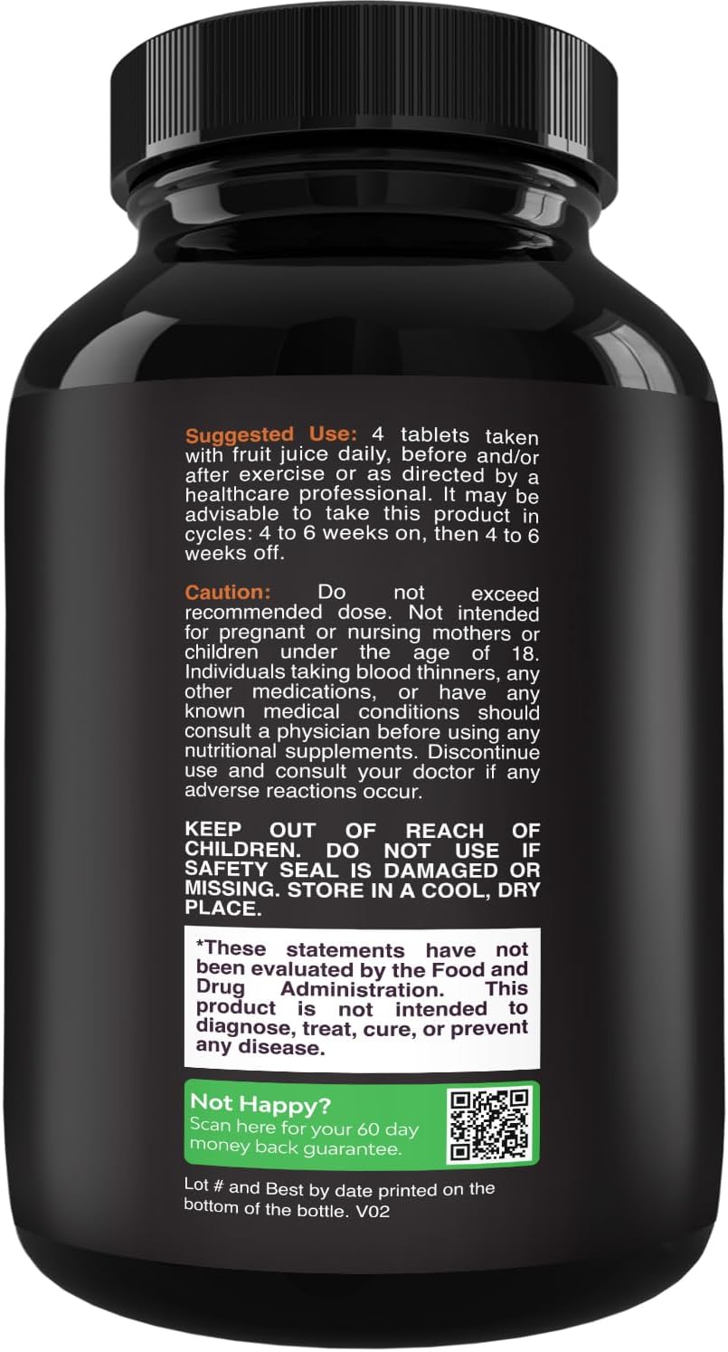 High Strength Tri Phase Creatine Tablets for Women & Men - Blend of Monohydrate, HCL & Pyruvate - Muscle Mass Gain & Recovery - 120 Tablets