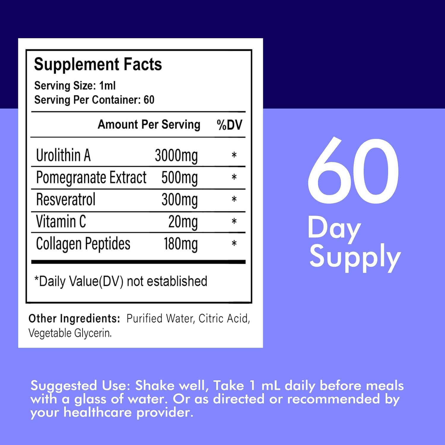 High Strength Urolithin A Supplement with Pomegranate Extract - 3000mg, Antioxidants for Healthy Aging & Mitochondrial Support