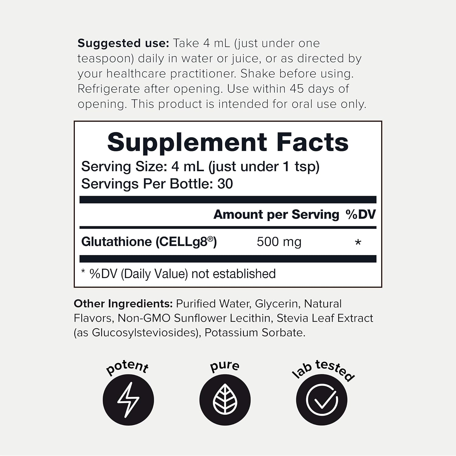 High Strength Wild Berry Flavored Liposomal Glutathione Liquid - 4 fl oz - Lab Tested for Enhanced Absorption - Third-Party Tested for Quality