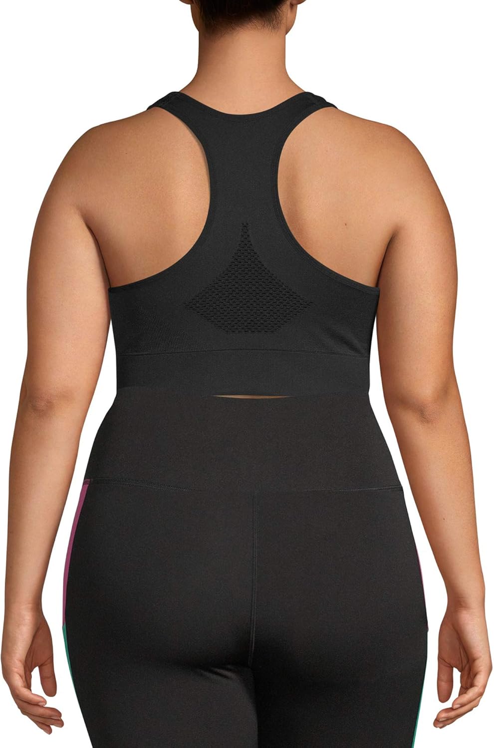 High Support Racerback Sports Bra for Women Plus Size with Padded Control for Large Bust - White/Black - Ideal for Yoga and Workout