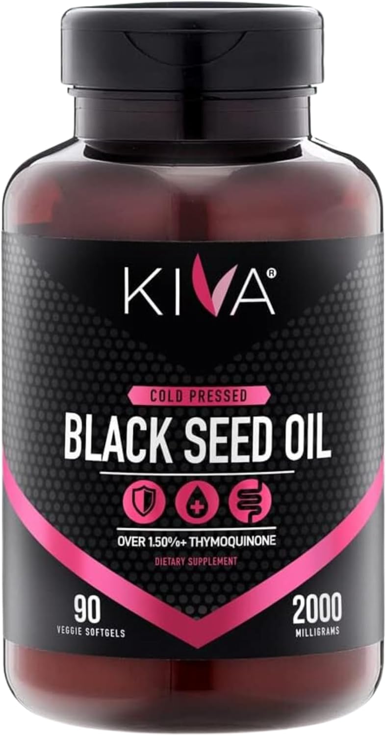 High Thymoquinone Black Seed Oil Softgel Capsules - Cold-Pressed 2000mg, 100% Turkish Nigella Sativa Seed Oil, 90 Vegan Softgels