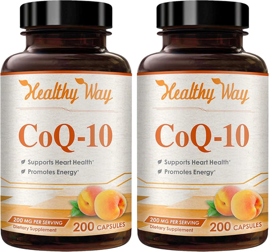 Highly Absorbable CoQ10 Supplement for Heart Health and Energy Support - 200mg Coenzyme Q10 Capsules - Antioxidant Formula - Non-GMO - 400 Servings