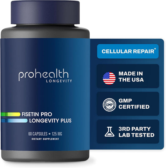 Highly Absorbable Fisetin Supplement with MCT Oil for Enhanced Antioxidant Benefits - 125mg X 60 Capsules, USA Made & 3rd Party Tested