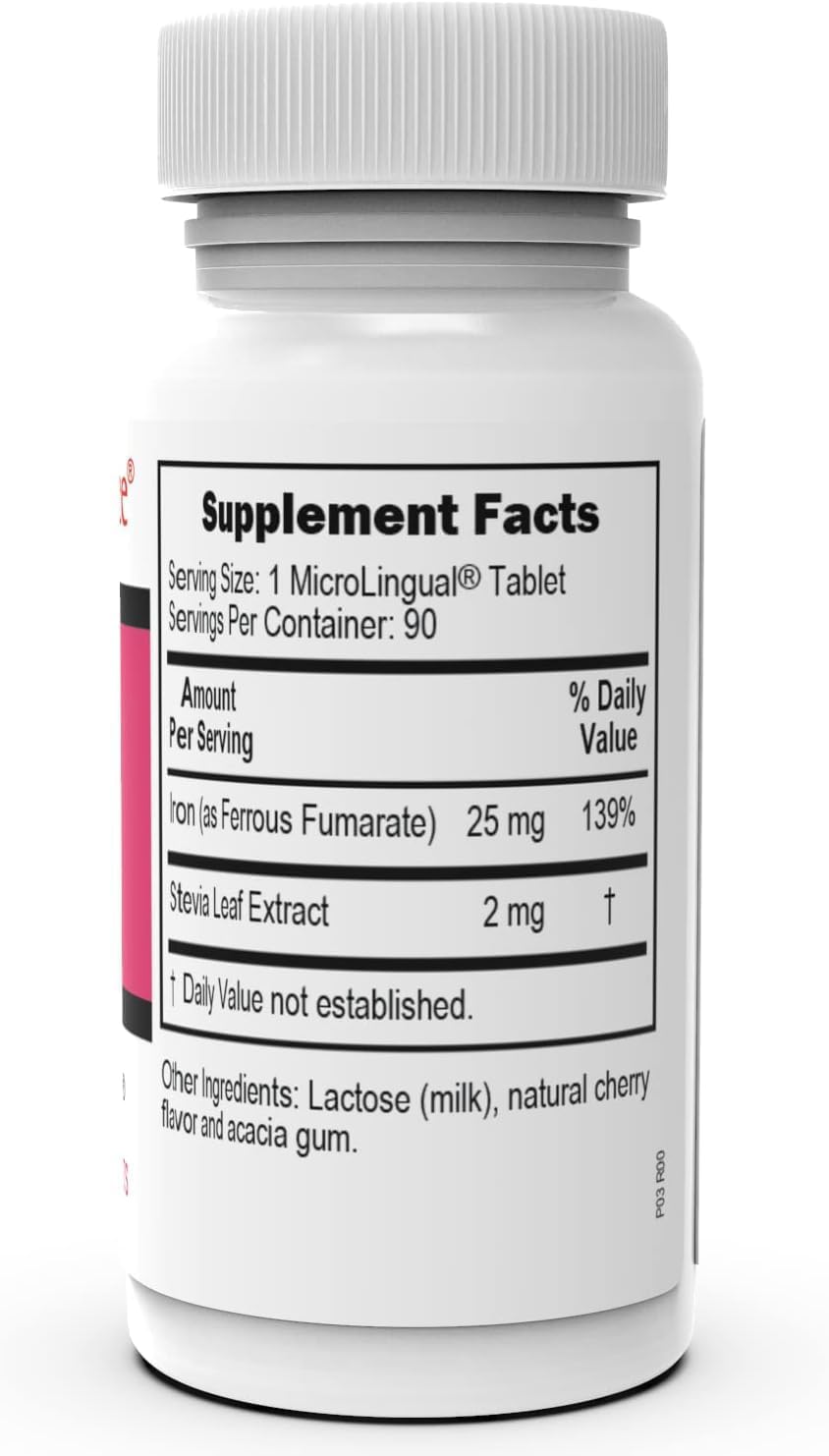 Highly Absorbable Iron Supplement for Women - 25 mg Under the Tongue Tablets, 90 Count, Supports Red Blood Cell Formation, Non-GMO