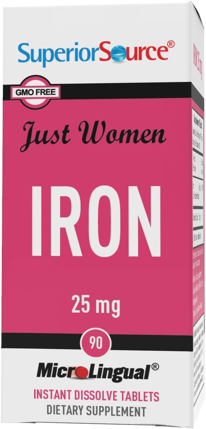 Highly Absorbable Iron Supplement for Women - 25 mg Under the Tongue Tablets, 90 Count, Supports Red Blood Cell Formation, Non-GMO