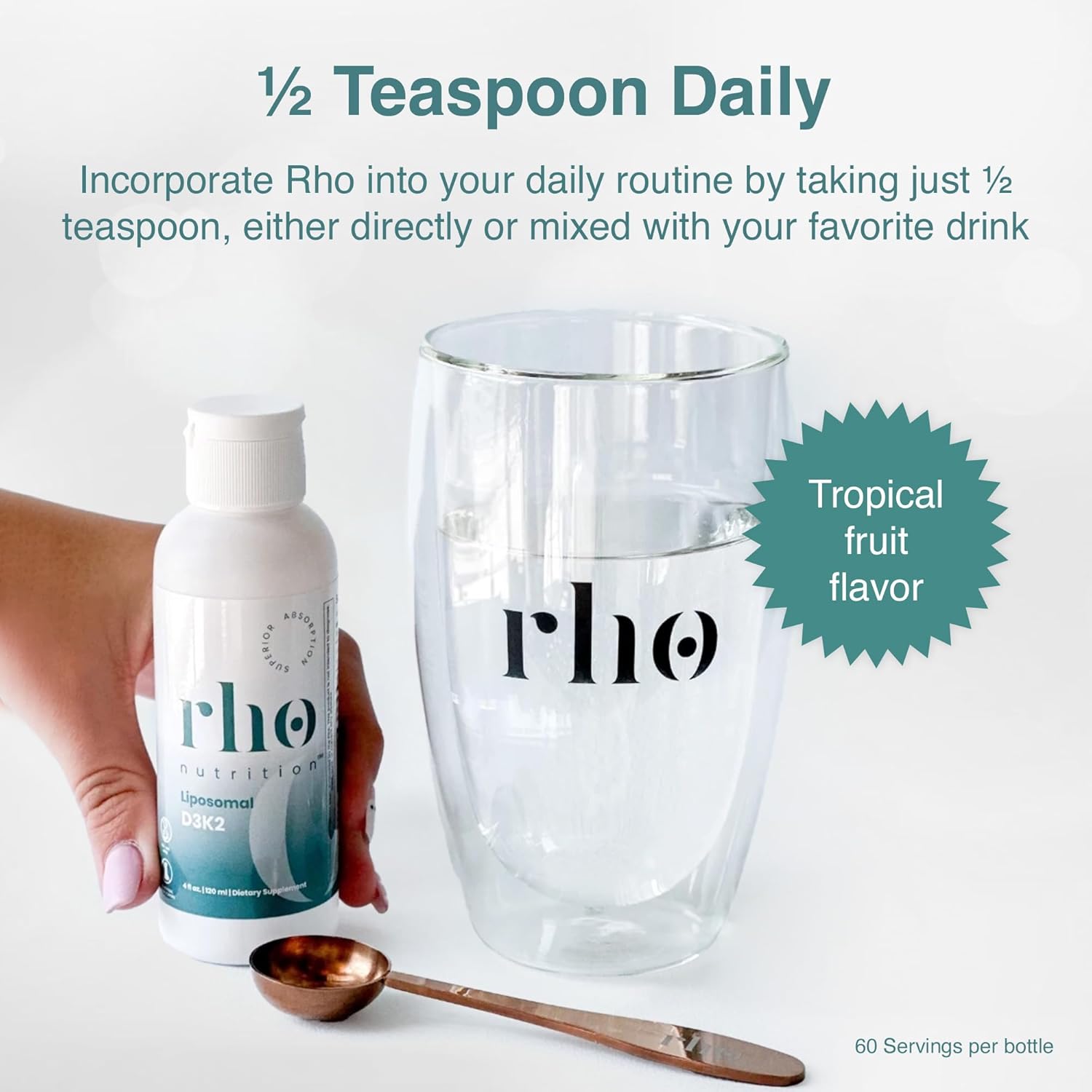 Highly Absorbable Liposomal D3K2 Liquid Vitamin Supplement for Immune Support, Bone Health, and Heart Health