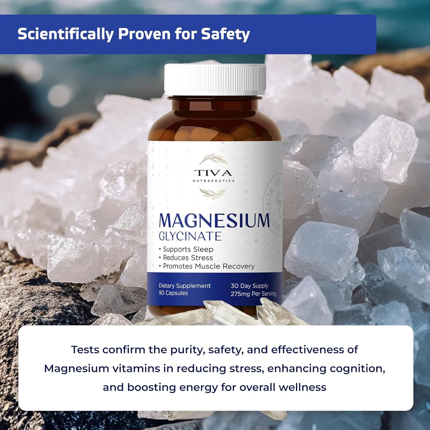 Highly Absorbable Magnesium Glycinate Capsules for Sleep, Muscle Relaxation, and Heart Health - Chelated Complex for Energy and Bone Support - 90 Count