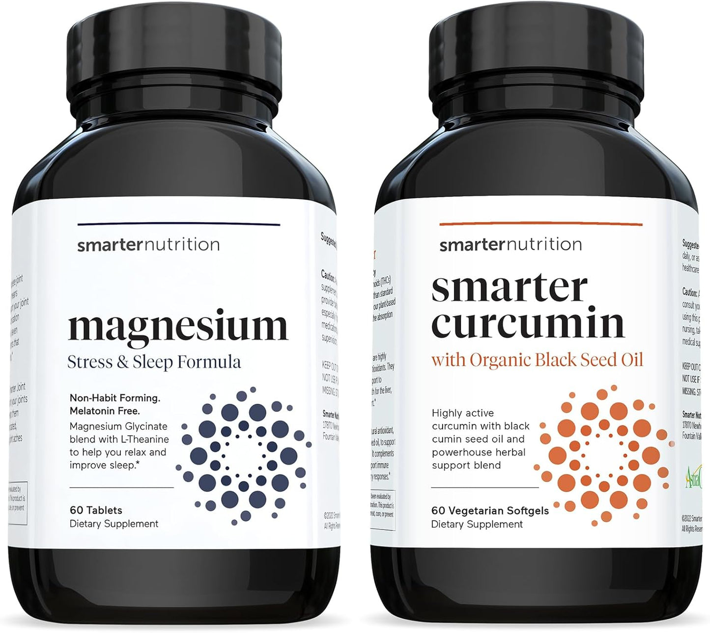 Highly Absorbable Multi-Active Magnesium Tablets & Curcumin Softgels - Potent 95% Tetrahydrocurcuminoids, 1-Month Supply