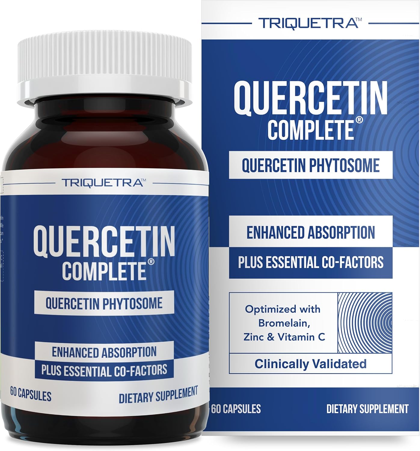 Highly Absorbable Quercetin Phytosome with Bromelain, Zinc & Vitamin C - 60 Capsules - Clinically Proven & Patented Formula by Triquetra Health