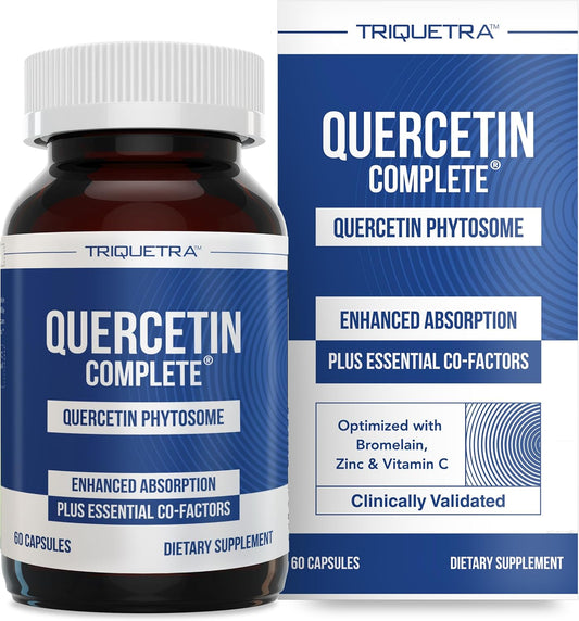 Highly Absorbable Quercetin Phytosome with Bromelain, Zinc & Vitamin C - 60 Capsules - Clinically Proven & Patented Formula by Triquetra Health