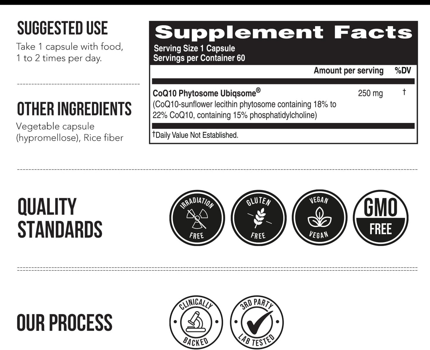 Highly Absorbable Triquetra Health SoActive CoQ10® 250 mg Capsules for Cellular Energy Production - Enhanced CoQ10 Phytosome Formula (60 Count)