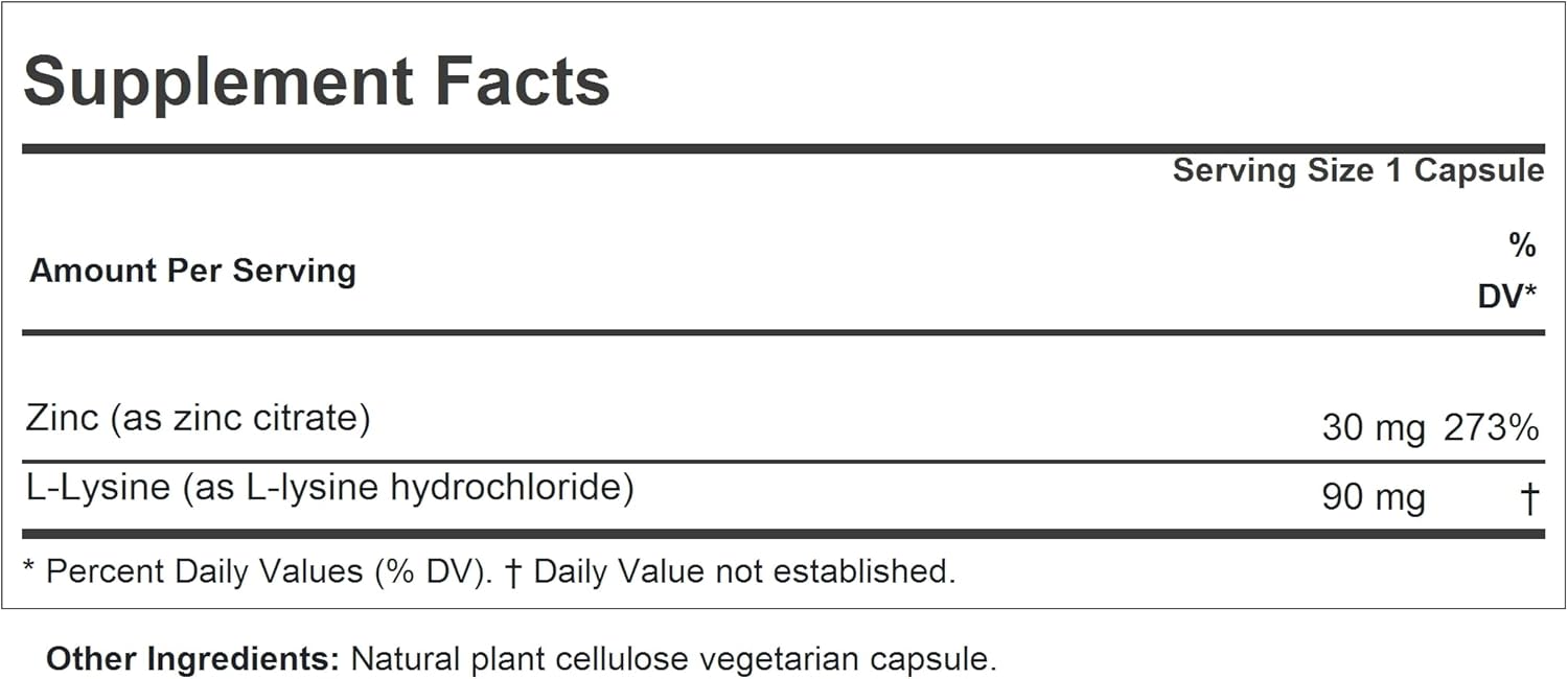 Highly Absorbable Zinc Citrate Capsules, Supports Immune, Skeletal, Digestive & Skin Health - No Additives, Small & Easy to Swallow