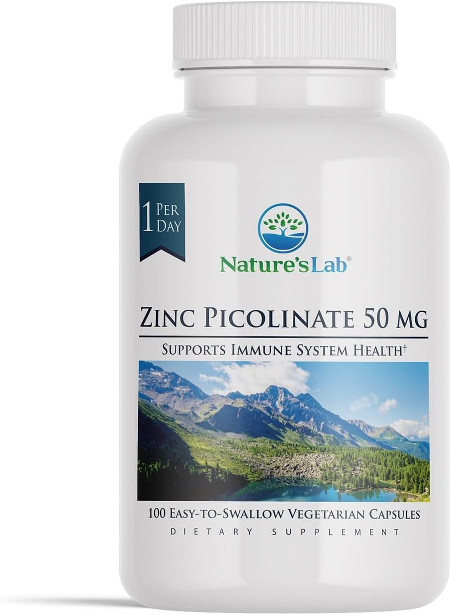Highly Absorbable Zinc Picolinate Supplement 50mg - 100 Capsules (3 Month Supply) by Nature's Lab