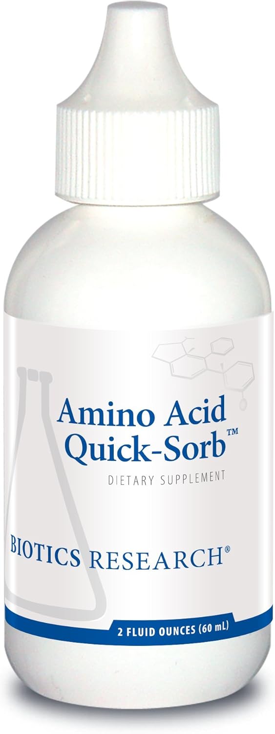 Highly Absorbed Amino Acid Quick Sorb Liquid Formula with Glycine, L Alanine, L Arginine HCl, and More - 2 Fluid Ounces