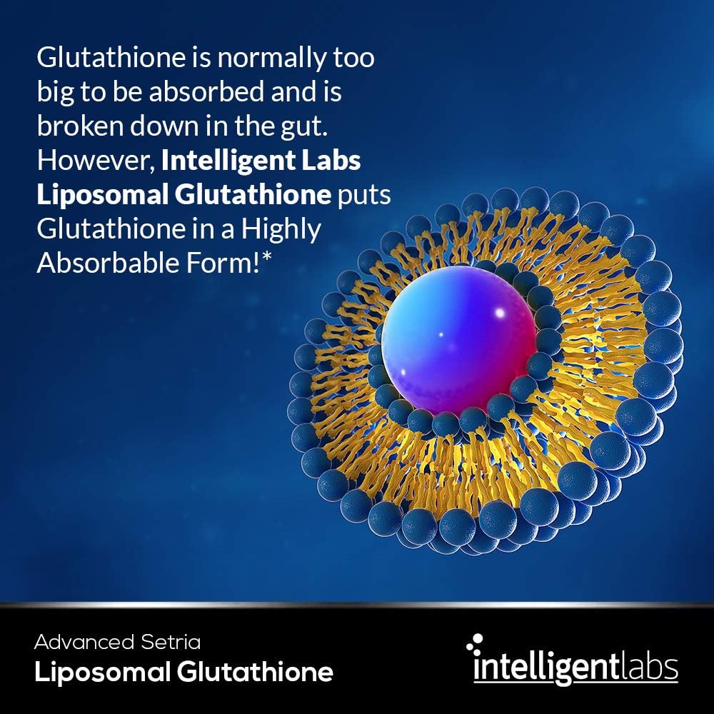 Highly Advanced Liposomal Glutathione Liquid Supplement - 500MG per Serving Organic Antioxidant with Reduced Setria - 30 Servings