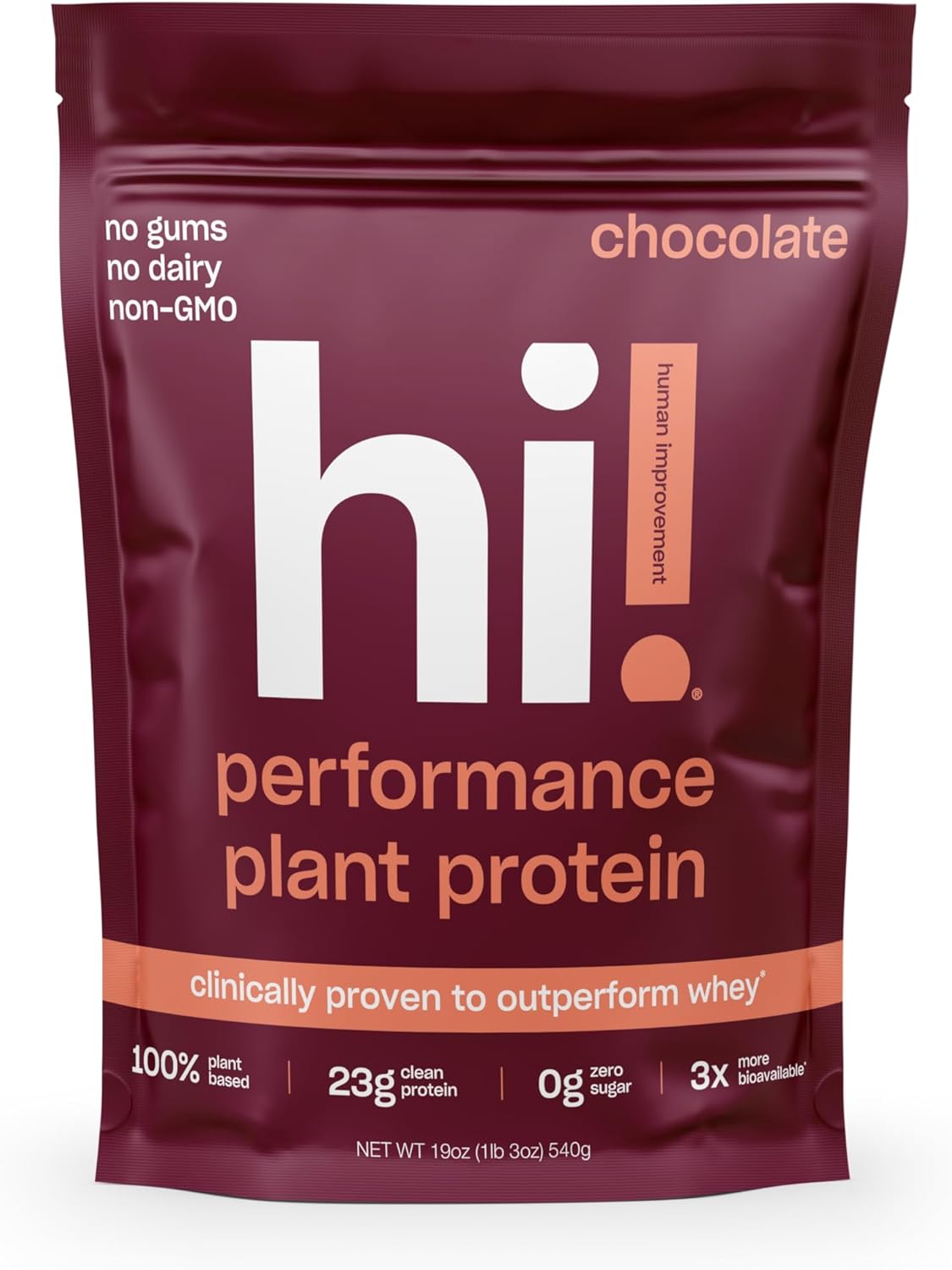 Highly Bioavailable Chocolate Plant Protein Powder for Lean Muscle Support - Vegan, Gluten Free, Dairy Free - 1.2lb