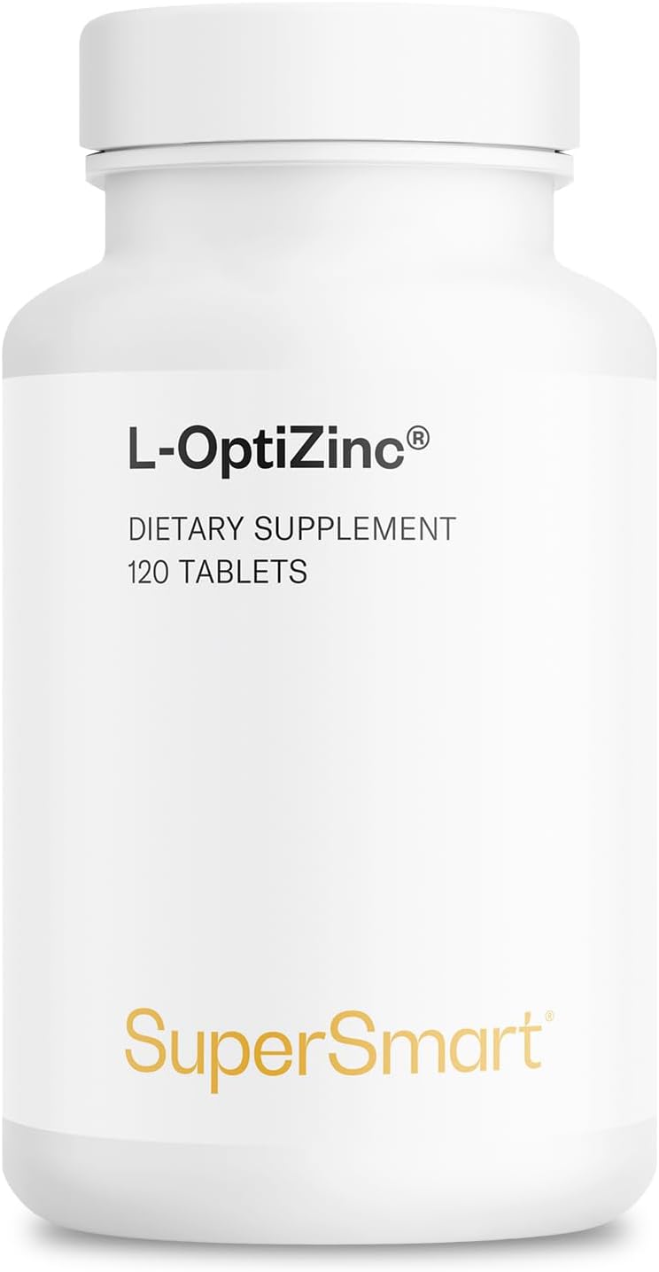 Highly Bioavailable L-OptiZinc 30mg Daily Supplement - Zinc Methionine Tablets - Patented Formula with Natural Sweet Taste - Non-GMO & Gluten Free - 120 Count