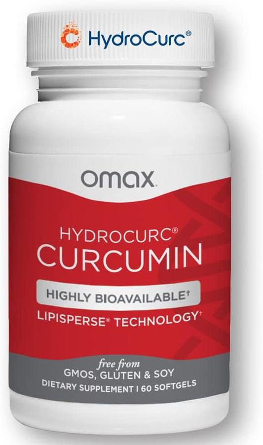 Highly Bioavailable Omax3 Omax HydroCurc Turmeric Curcumin Softgels for Natural Joint Relief - Nanoparticle Potency (60 Softgels)