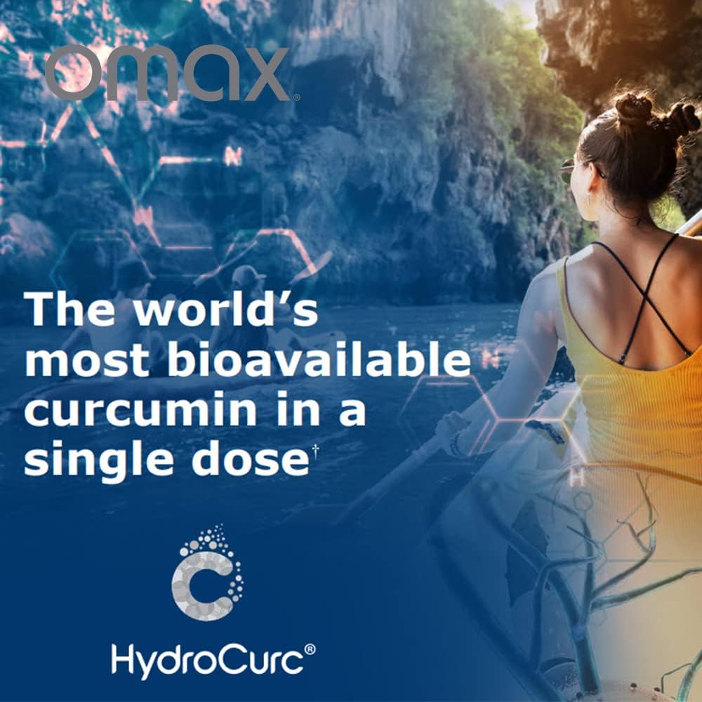 Highly Bioavailable Omax3 Omax HydroCurc Turmeric Curcumin Softgels for Natural Joint Relief - Nanoparticle Potency (60 Softgels)