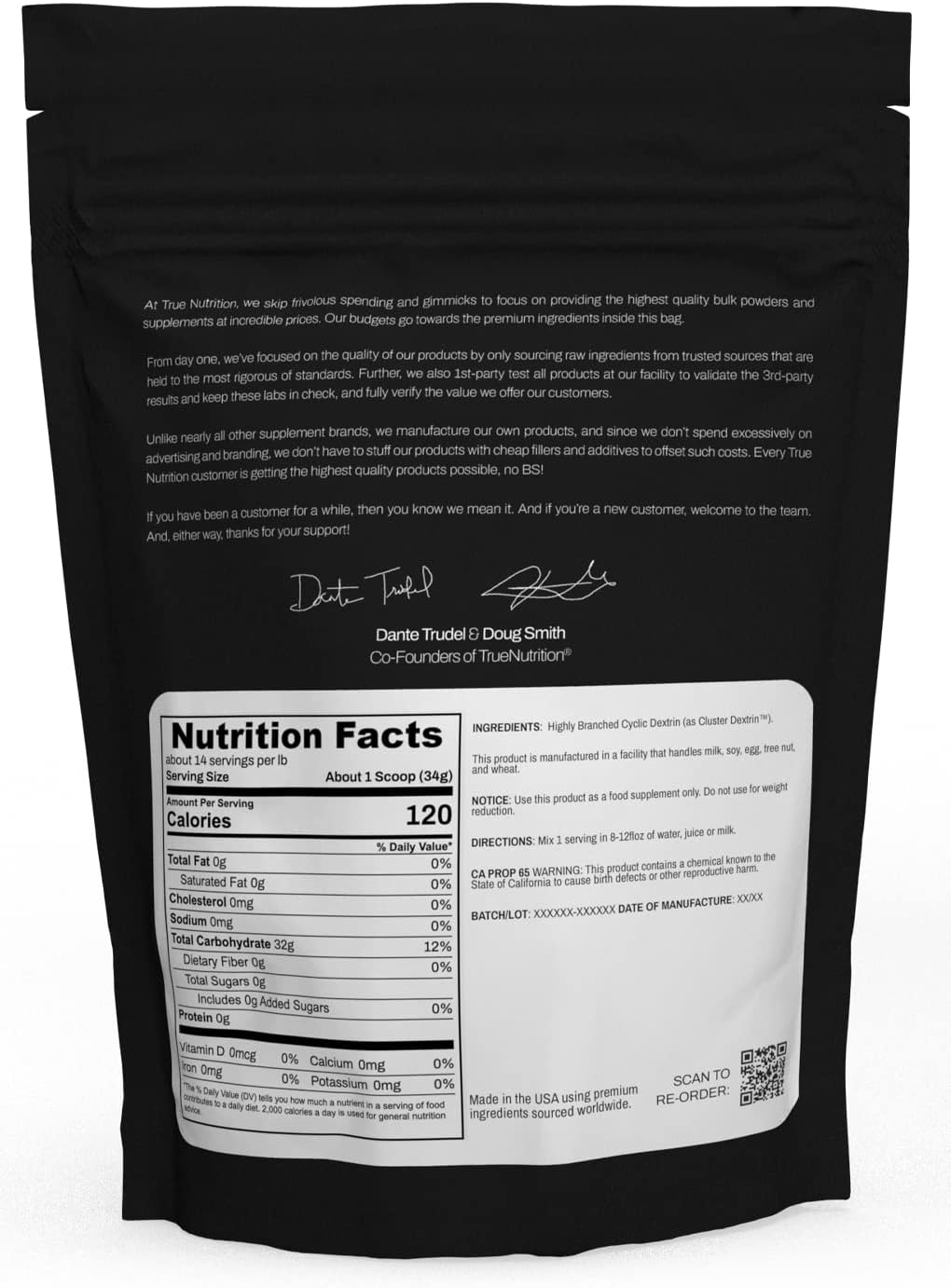Highly Branched Cyclic Dextrin Carbohydrate Powder for Intra-Workout Energy and Post-Workout Recovery - Vegan - 1lb
