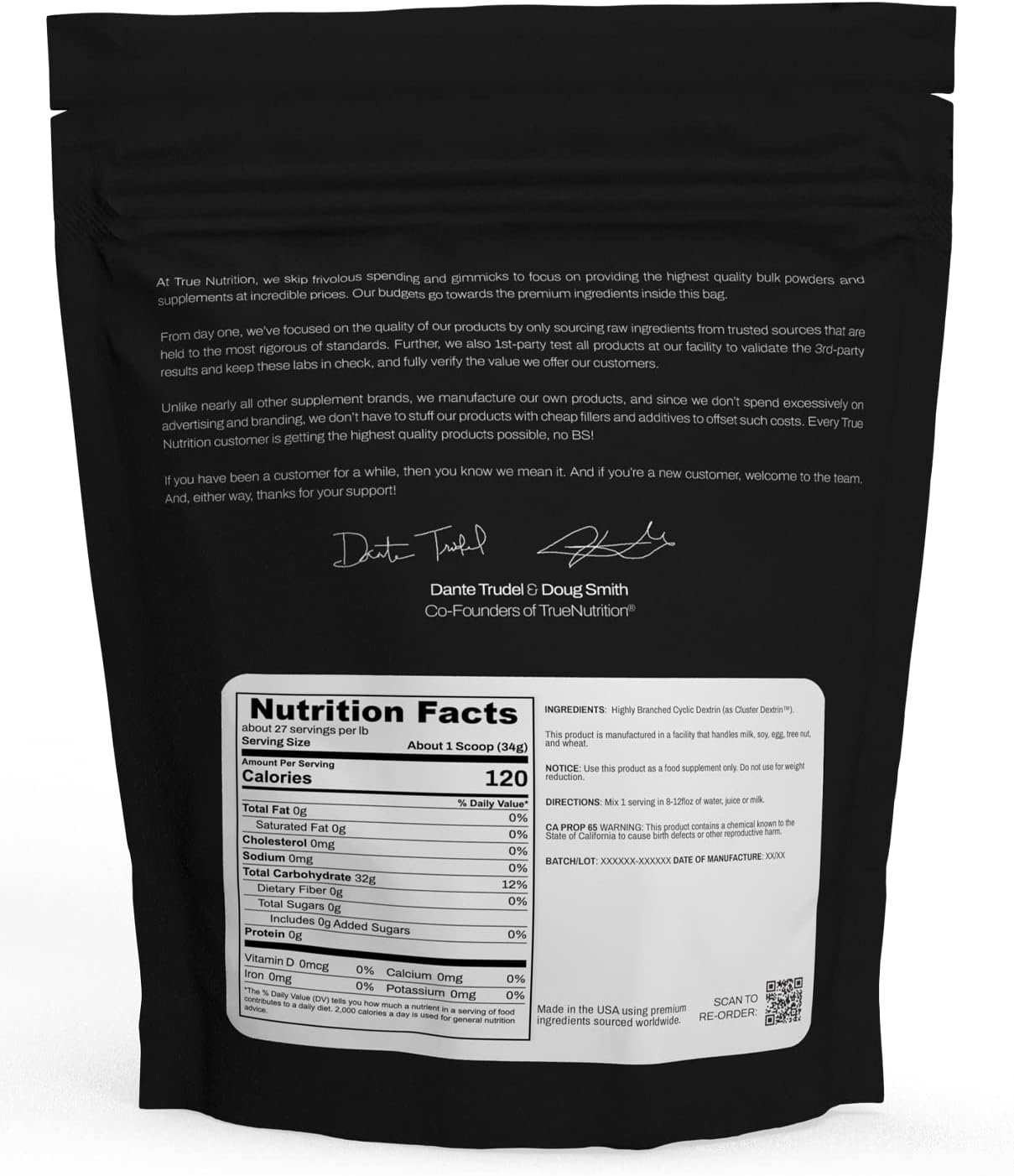Highly Branched Cyclic Dextrin Carbohydrate Powder for Sustainable Energy and Muscle Recovery - Vegan and Non-GMO - Unflavored 2lb.