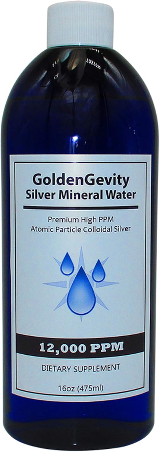 Highly Concentrated 12,000 PPM Bioactive Atomic Colloidal Silver - 16 oz Bottle for Immune Support | Non-Toxic & Non-GMO Trace Minerals