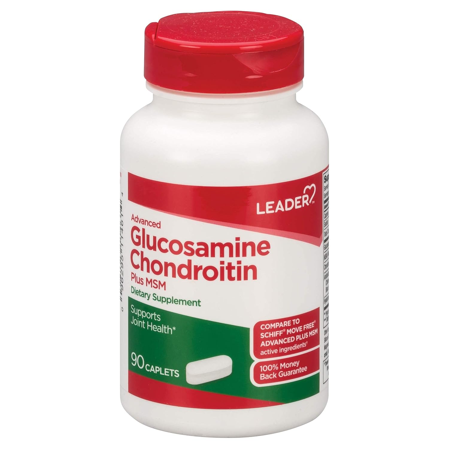 Highly Effective Glucosamine Chondroitin Plus MSM Supplement - 90 Caplets, Comparable to Schiff Move Free Advanced + MSM