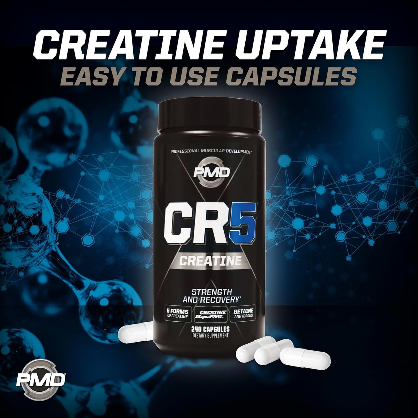 Highly Effective PMD CR5 Creatine Supplement for Muscle Growth and Strength Boost