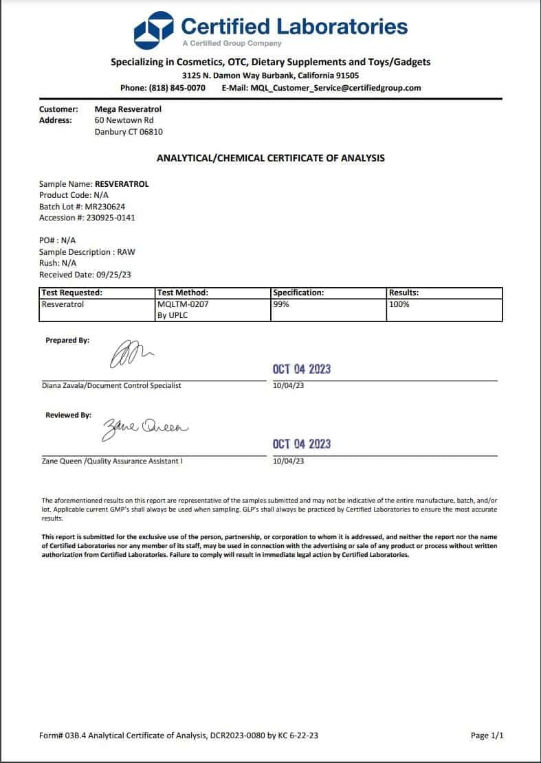 Highly Pure Pharmaceutical Grade Micronized Trans-Resveratrol Capsules - 120 Capsules, 99% Pure, 250mg per Capsule, Certified Purity, No Toxic Inactive Ingredients