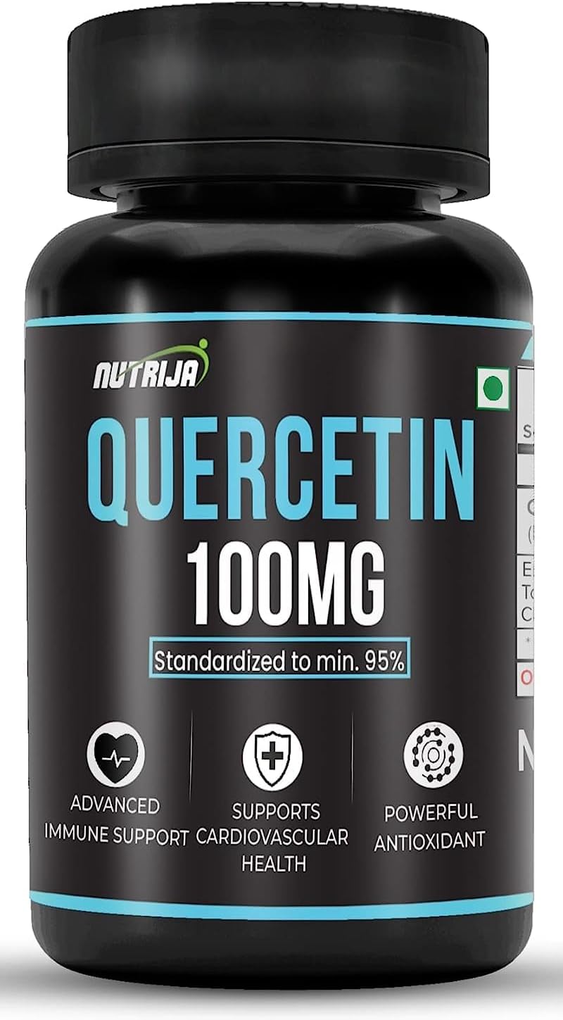 Highly Purified Quercetin 100mg Capsules - 95% Standardized | Natural Bio-flavonoids & Antioxidants | 90 Capsules