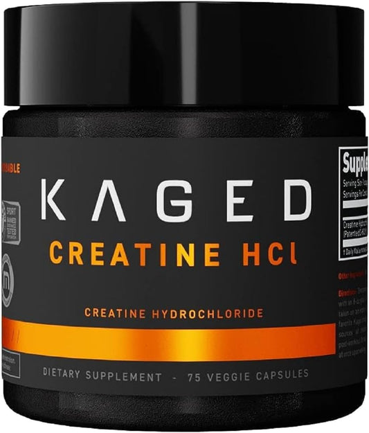 Highly Soluble Kaged Creatine HCl Capsules for Muscle Building & Recovery - Unflavored Powder Pills with Patented Formula, 75 Servings